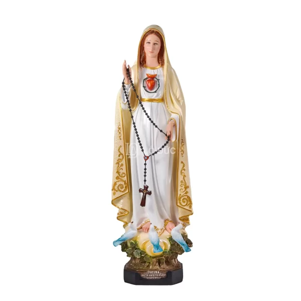 Tượng Đức Mẹ Fatima – Trái Tim Vẹn Sạch – Cầm chuỗi Mân Côi
