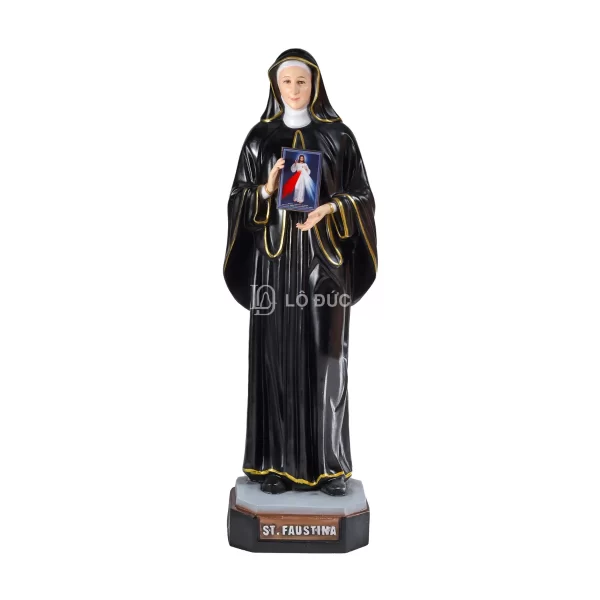 Tượng Thánh Faustina – Tay Cầm Ảnh Lòng Chúa Thương Xót