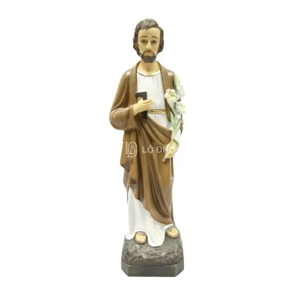 Tượng Thánh Giuse – Cầm Hoa Huệ, Tay Cầm Thước Mộc