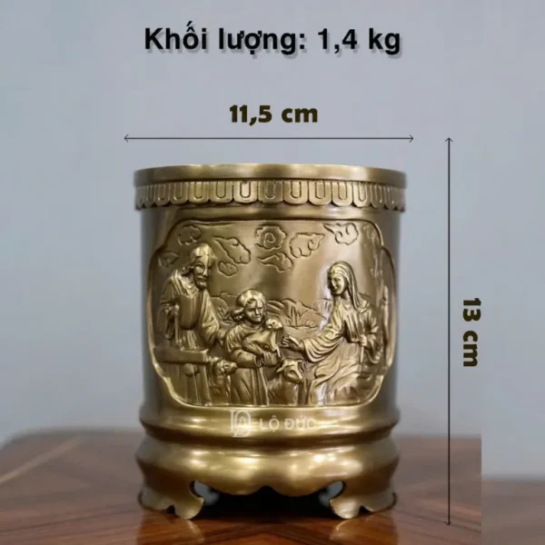 Bát Hương Công Giáo Đồng Thau Cao Cấp – Chạm Khắc Thánh Gia