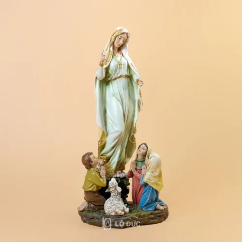 Tượng Đức Mẹ Fatima Và 3 Trẻ Nhỏ Màu Sắc Sống Động – Nét Điêu Khắc Chi Tiết Từ Resin Nhập Khẩu Cao Cấp