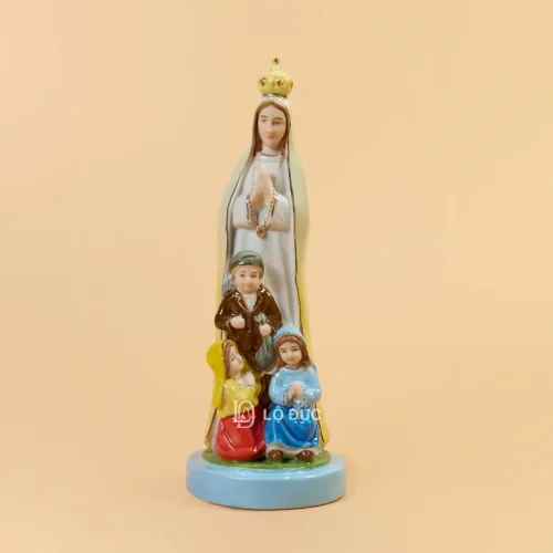 Tượng Gốm Sứ Đức Mẹ Fatima Và Ba Trẻ – Tượng Sứ Để Xe Ô Tô, Để Bàn