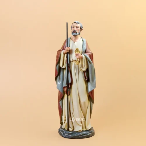 Tượng Thánh Phêrô Tông Đồ Tay Cầm Chìa Khóa – Tượng Polyresin Cao Cấp BEC