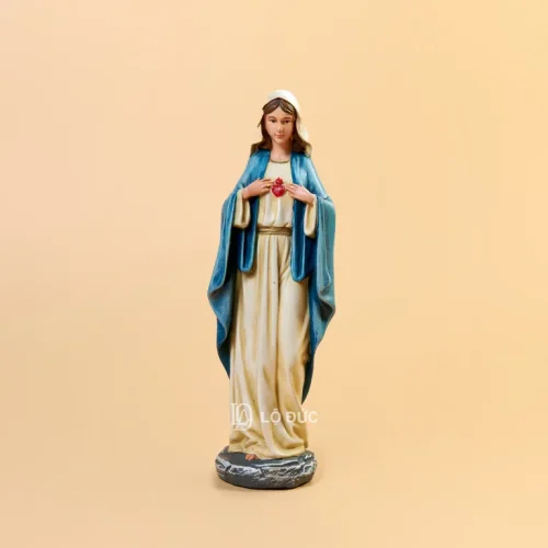 Tượng Trái Tim Vô Nhiễm Nguyên Tội Đức Mẹ Maria – Tượng Polyresin Cao Cấp BEC