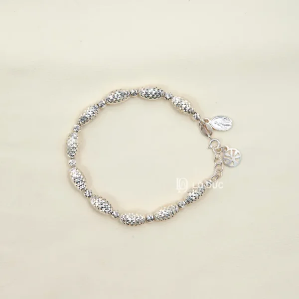 Vòng Tay Hạt Bạc Ý – Kèm Charm Đức Mẹ