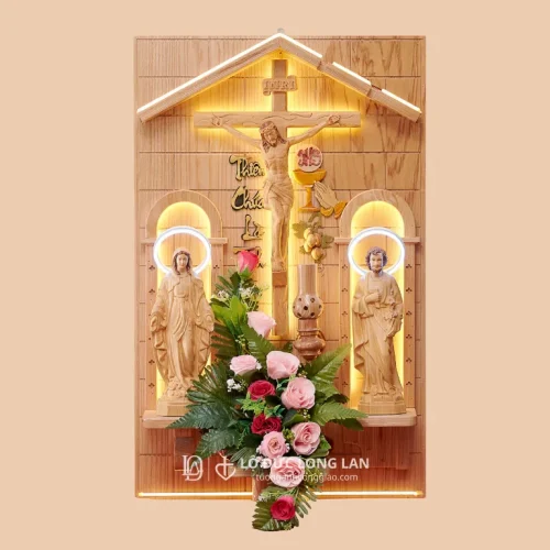 Bộ Bàn Thờ Công Giáo Treo Tường, Thắp Sáng Ngôi Nhà Bằng Đức Tin – Mẫu #Mái-Nhà