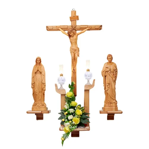 Trọn Bộ Bàn Thờ Gỗ Tượng Pơmu Cao Cấp – Nhiều Kích Thước