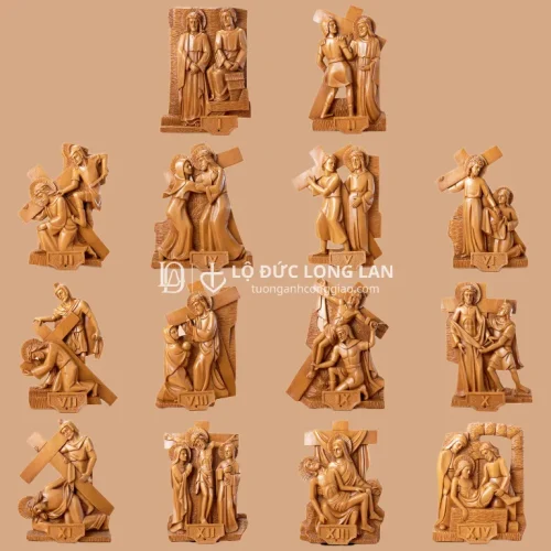 Trọn Bộ 14 Chặng Đàng Thánh Giá – Tác Phẩm Nghệ Thuật Giả Gỗ Mang Lại Cảm Xúc, 25x35cm
