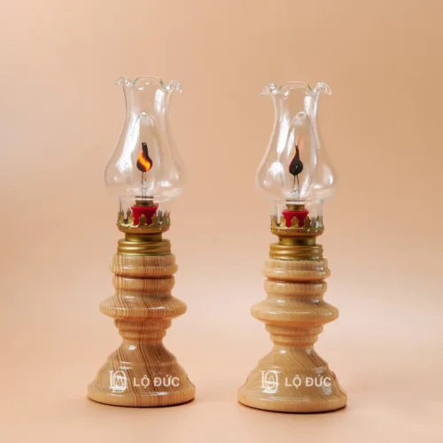 Đèn Dầu Điện Tiết Kiệm Năng Lượng – Đèn Gỗ Cổ Điển Mẫu #1741