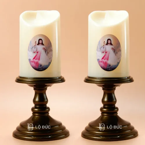 (Tặng kèm pin) Nến Pin Phát Sáng Có Đế – Đèn Nến LED Trang Trí Dùng Pin