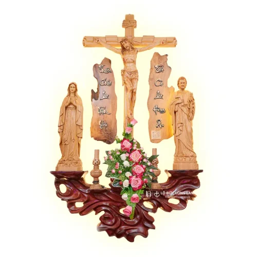 Bộ Bàn Thờ Bệ Hương Liền & Tượng Pơmu – 50cm-80cm