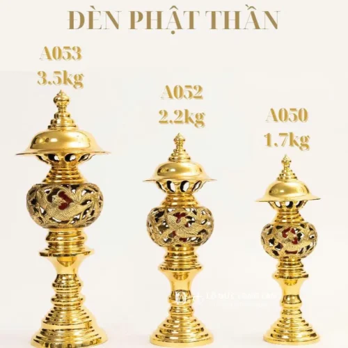 Đèn Đồng – Hoa Văn Chạm Khắc Sang Trọng