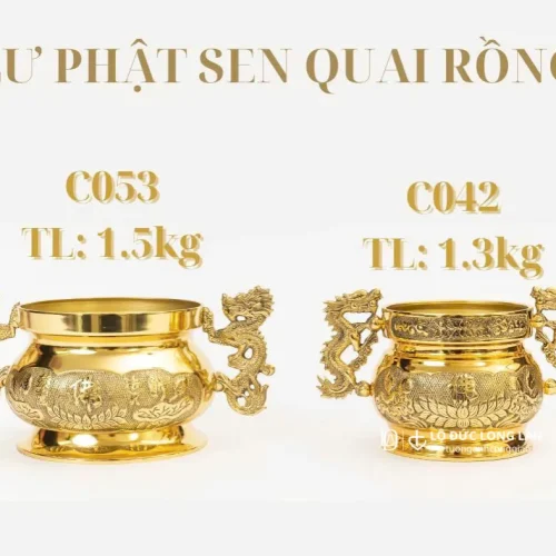 Lư Sen Quai Rồng Bằng Đồng – Sang Trọng & Linh Thiêng