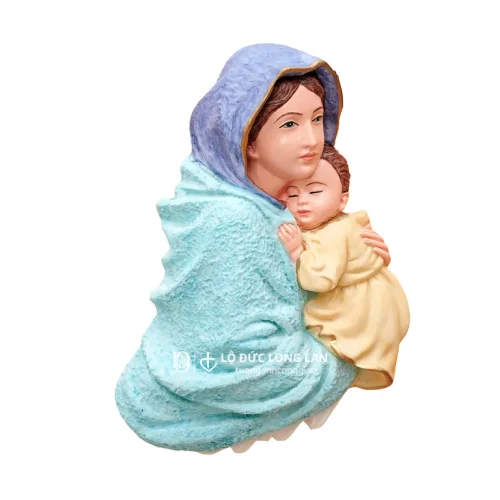 Phù Điêu Đức Mẹ Bồng Chúa Hài Đồng – Mẫu Xanh & Giả Ngà