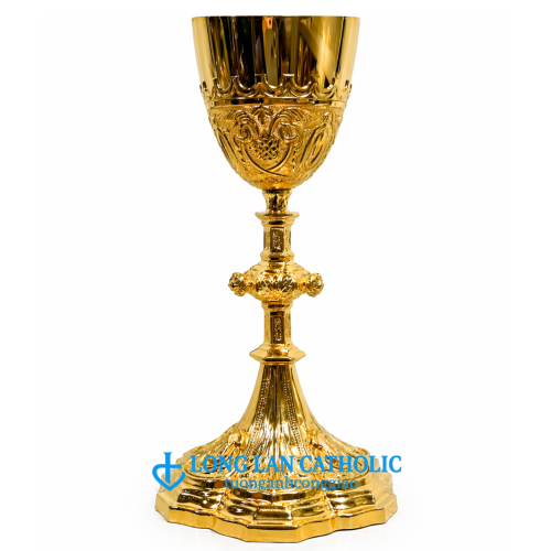 Chén Lễ Chạm Khắc Hoa Văn Cổ Điển Tinh Xảo Cao Cấp Mạ Vàng - Mã # ML 15