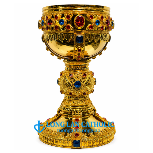 Chén Lễ Đính Đá Ruby & Sapphire Đa Sắc Cao Cấp - Phong Cách Trung Cổ - Mã # ML 08