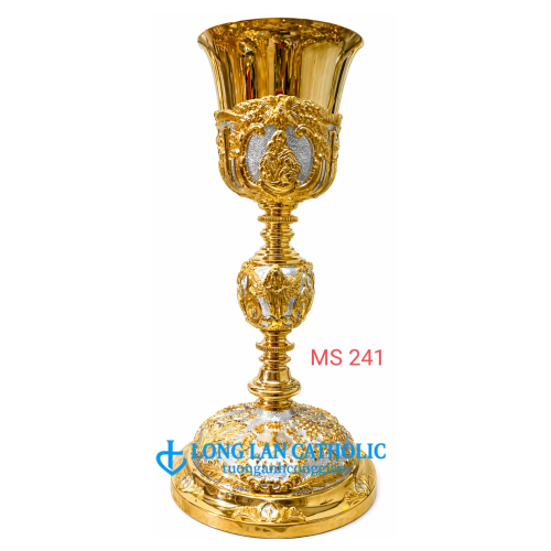 Chén Lễ Phù Điêu Thiên Thần & Thánh Tượng – Mạ Vàng Phối Bạc Cao Cấp - Mã # MS 241