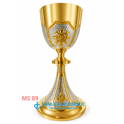 Chén Lễ Biểu Tượng Mặt Trời JHS Chạm Nổi – Mạ Vàng Phối Bạc Cao Cấp - Mã # MS 89